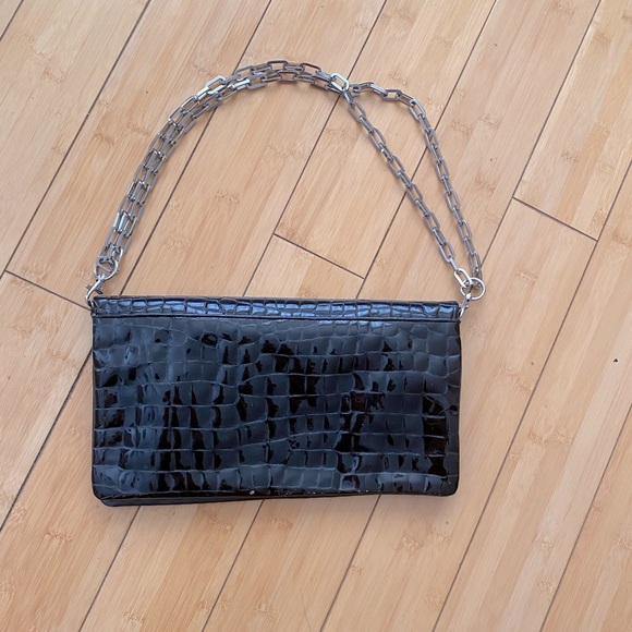 TORY BURCH black leather Suki Reva Clutch bag - Picture 3 of 7